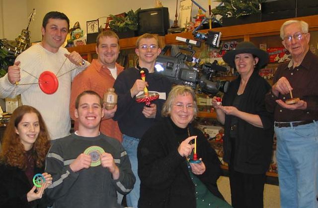 TV crew at Spinning Top Museum