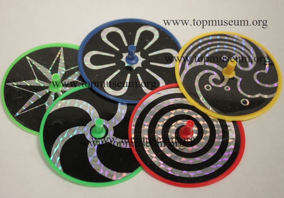 Holographic Spinning Top 3 Inches Set of 5 
